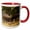 Red/White, variant on 3drose, Usa, Colorado, Rocky Mountain National Park. Male Elks Sparring., 11oz Two-tone Yellow Mug