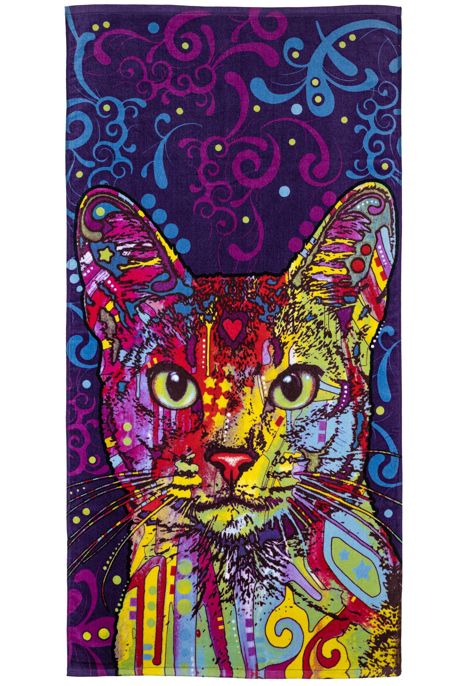 Dawhud Direct Dean Russo Confident Cat Super Soft Cotton Plush Beach Towel