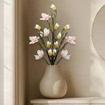Northlight Magnolia Artificial Floral Sprays- 33" - White and Pink - Set of 4
