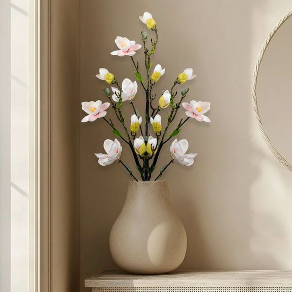 Northlight Magnolia Artificial Floral Sprays- 33" - White and Pink - Set of 4