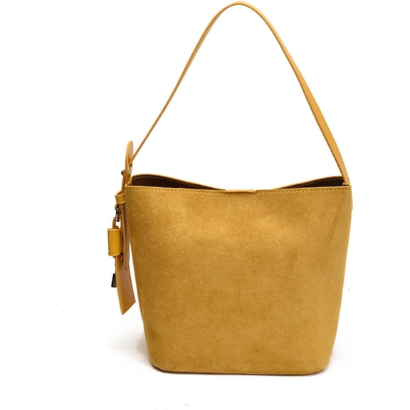SPEKSEE Women Chocolate Brown Suede Bucket Bag Slouchy Crossbody Shoulder Purse Stylish Suede Handbag for Everyday & Casual Wear