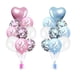 thumbnail image 4 of Juego de globos para revelar el género del bebé, lentejuelas de confeti rosa y azul y globos de papel de aluminio con forma de corazón (18 piezas), 4 of 4