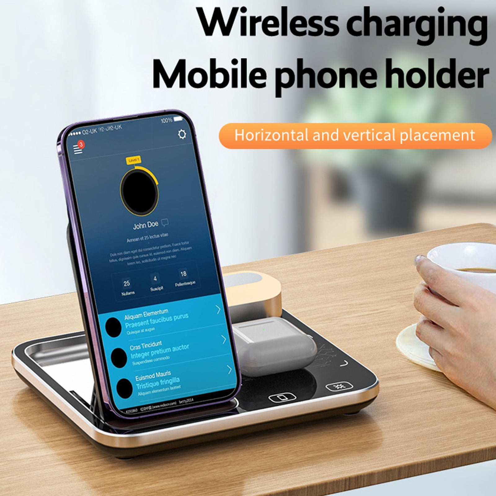 XGFHYJEH Charging Station, Wireless Charging Station, Charging Station for Multiple Devices, Wireless Charging, 15W Charge Station, Wireless Charge, for Android, Iphone, Apple, Samsung, Ipad