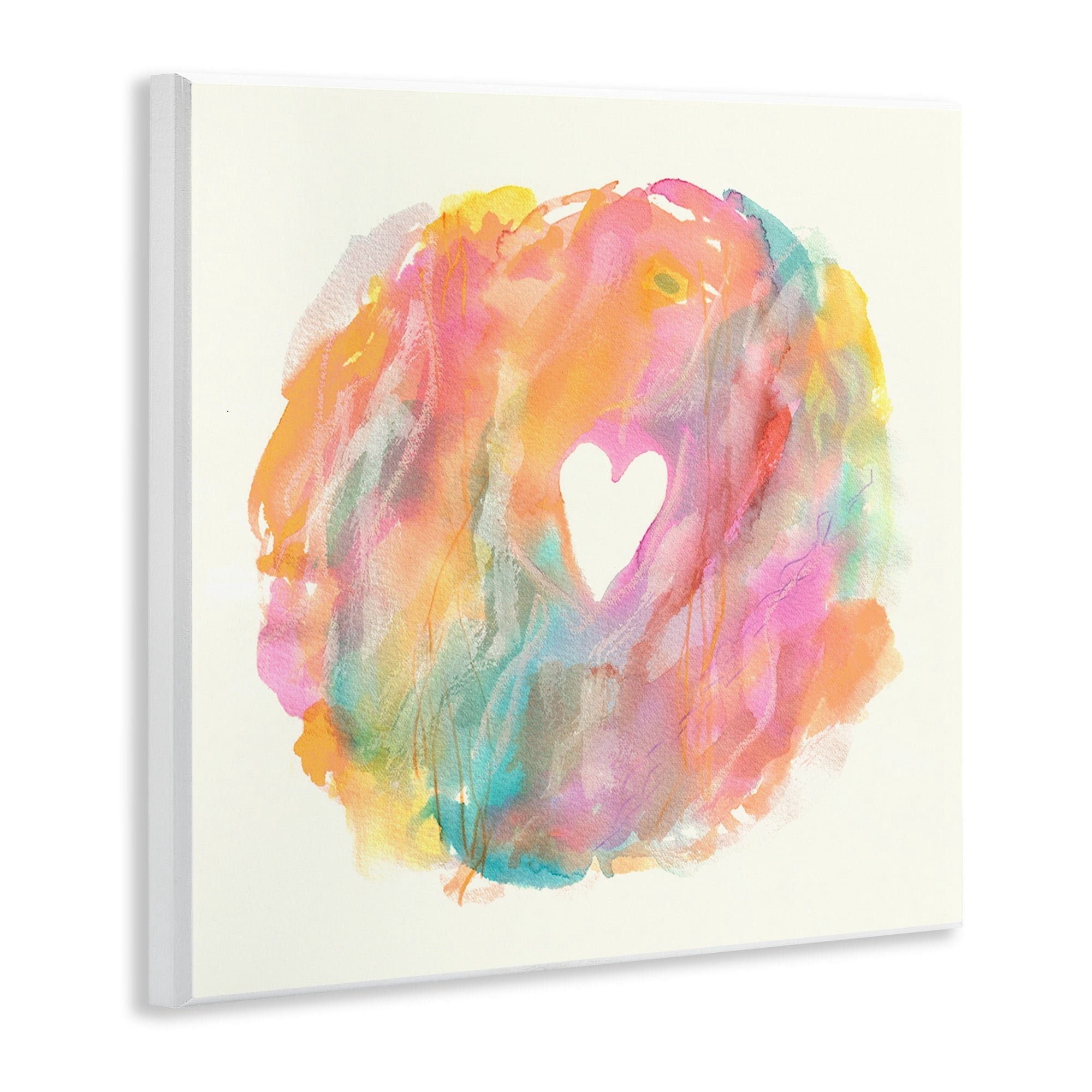 Stupell Industries Abstract Heart Shape Fluid Mixed Pastels Painting Graphic Art Unframed Art Print Wall Art, Design by Elvira Errico