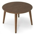 thumbnail image 1 of Table à Manger Ronde de 43 Pouces en Bois Massif Noyer de Style Moderne Mi-Siècle Crawford, 1 of 7