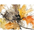 thumbnail image 2 of Dixon, Samuel 24x19 Gold Ornate Wood Framed with Double Matting Museum Art Print Titled - Watercolor Autumn Leaves II, 2 of 4