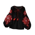 thumbnail image 2 of Blusa bordada Salvador para mujer estilo bohemio negro, 2 of 9