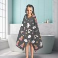 thumbnail image 6 of Dark Gray Princess Unicorn Cloud Pattern Hooded Bath Towel，50"x30" for Ages 3 To 12 Kids, Quick Dry Lightweight Soft Microfiber Hood Beach Towel Cover Up for Kids, 6 of 7