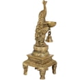 thumbnail image 3 of 10 Inch Peacock Bell Lamp on Unique Pedestal Brass - Handmade Decorative Lamp, 3 of 3