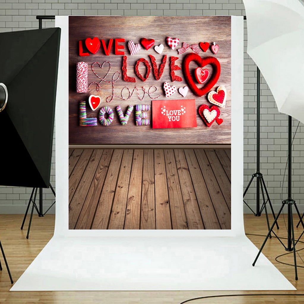 Gobestart Valentine's Day Love Heart Photography Backdrop Vinyl Photo Background Prop Gift