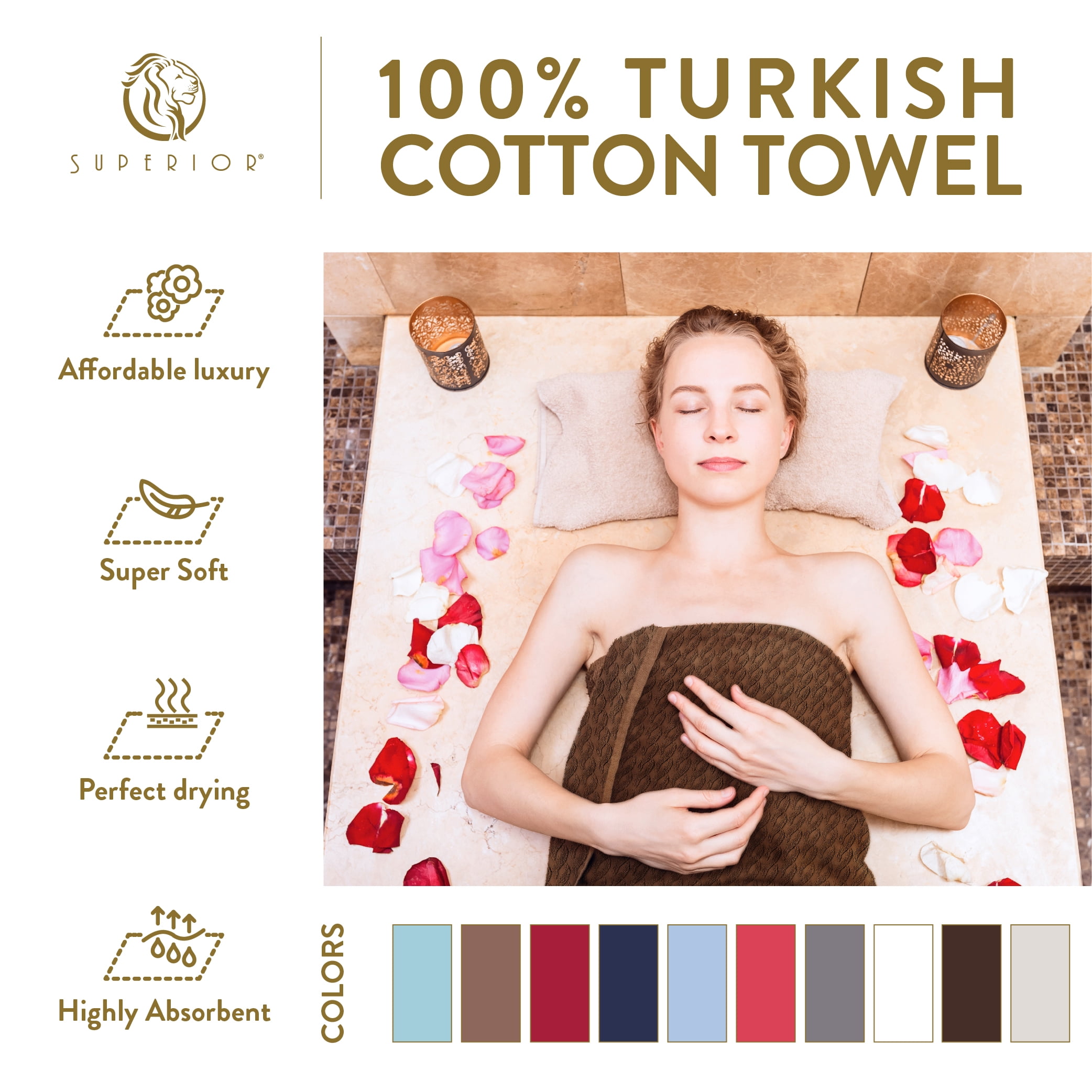 100% Turkish Cotton Benzoyl Peroxide Resistant 4 Piece Makeup & Face Towel  Set
