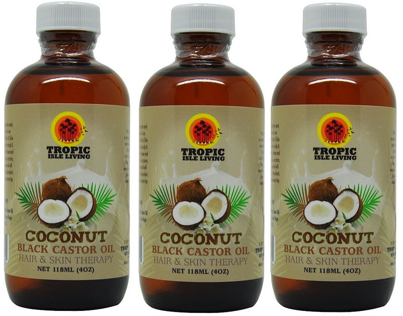 Tropic Isle Living Coconut Black Castor Oil 4 Oz "Pack of 3"
