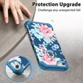 thumbnail image 4 of Casetego for iPhone SE 2020 / iPhone SE 2022 Case,Three Layer Heavy Duty Shockproof Protection Rubber Rugged Protective Case for Women Girls,Blue/Flower, 4 of 8