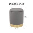 thumbnail image 4 of Taburete Otomano MIREL con Almacenamiento de Terciopelo Gris, 4 of 7