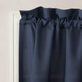 thumbnail image 2 of No. 918 Martine Microfiber Semi-Sheer Rod Pocket Kitchen Curtain Valance and Tiers Set, 54" x 36", Navy Blue, 2 of 3