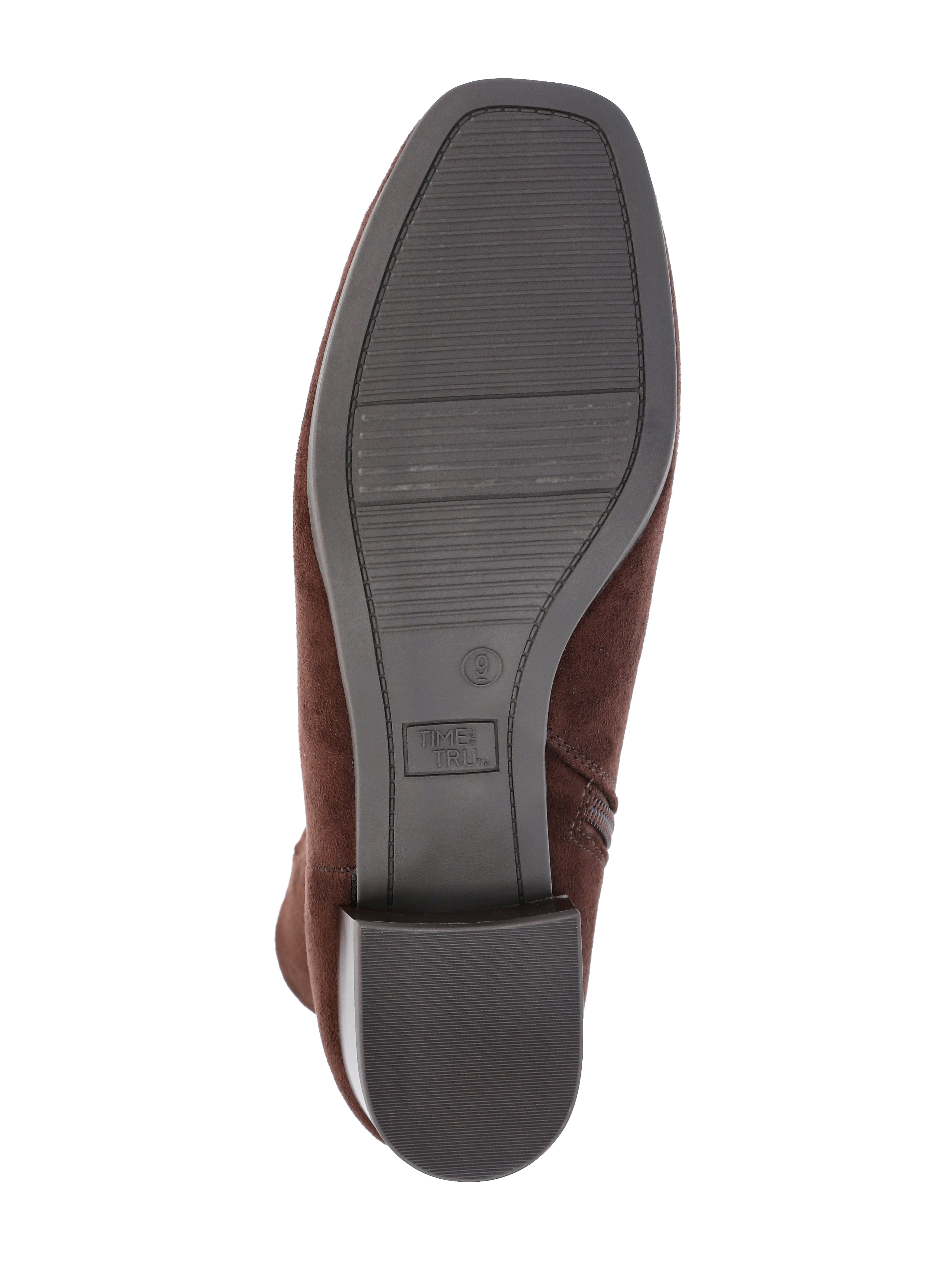 Time and Tru Women's Faux Suede Ankle Boots, Wide Width Available