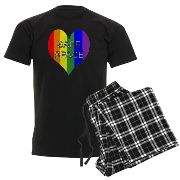 CafePress - Safe Space Middle Men's Dark Pajamas - Men's Dark Loose Fit Cotton Pajama Set