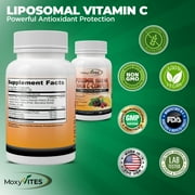 MoxyVites Liposomal Vitamin C 1500mg with Zinc and Elderberry, for Immune Support, Vegan, Gluten-Free, 180 Capsules