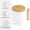thumbnail image 2 of Flat Bottom Mug with Wood Lid. Universal. Flat Bottomed. Wooden Handle. 14oz, 2 of 5