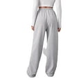 thumbnail image 2 of Solid Wide Leg Light Grey Womens Sweatpants (Women's), 2 of 4