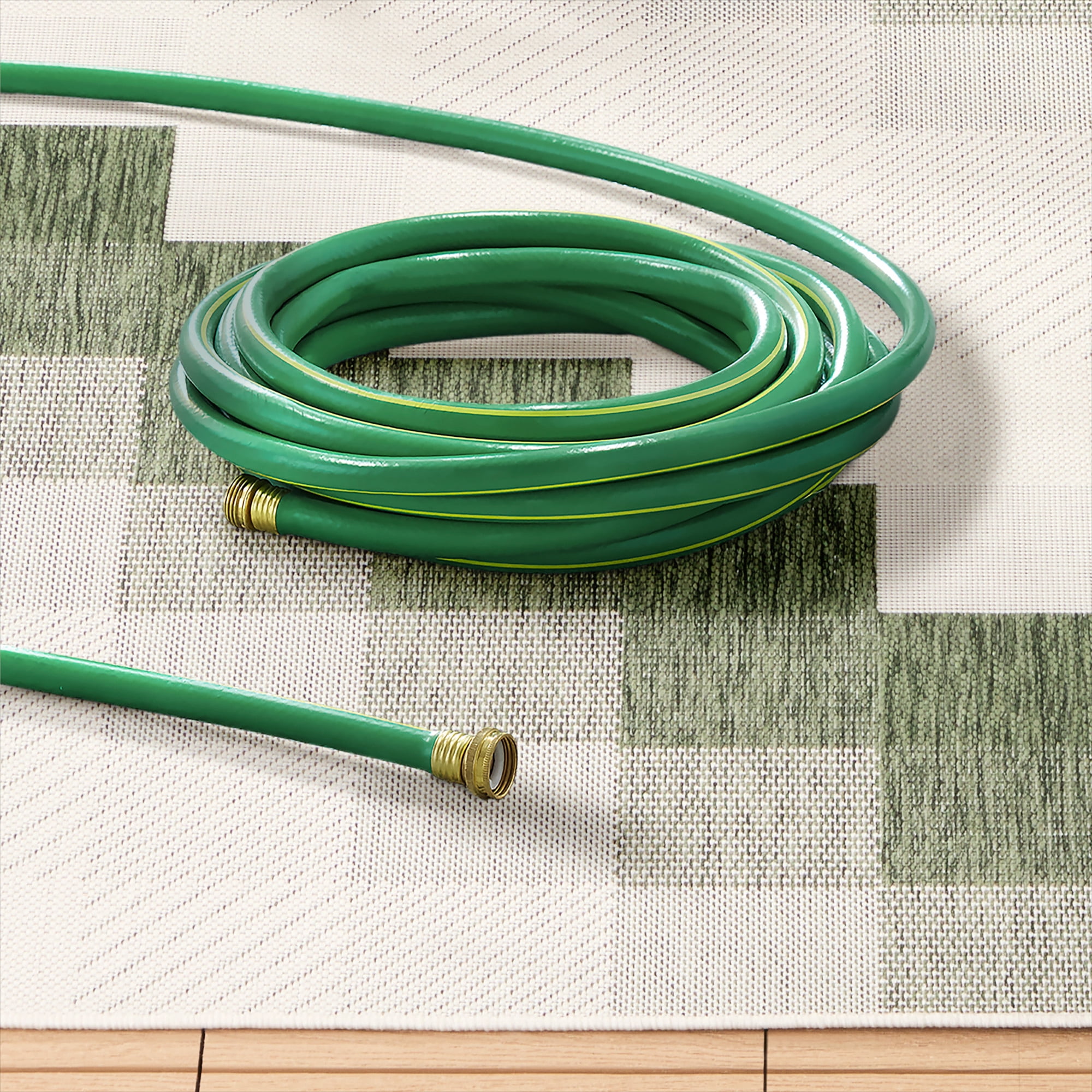 NICOLE MILLER NEW YORK Patio Country Ombre Chevron Indoor Outdoor Area Rug, UV Fade Resistant, Low Pile, Green/Cream, 7'9"x10'2"