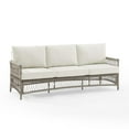 thumbnail image 3 of Crosley Furniture Thatcher Modern Fabric Outdoor Wicker Sofa in Cream/Driftwood, 3 of 13