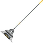 Steel Leaf Rake, 22 Steel Blade, 54 in Hardwood Handle with Cushion End Grip
