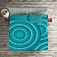 thumbnail image 2 of Ambesonne Teal Quilted Coverlet 3 Pcs, Abstract Australian Dots, King Size, Teal, 2 of 2