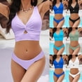 thumbnail image 1 of Sentmoon Bikini Sets Bikinis Plus Size Womens Swimsuits One Piece Curvy Solid Color Spaghetti Strap Womens Bathing Suits Beach Supplies for Swimming and Beaches XL, 1 of 6