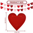 thumbnail image 3 of Quimoy Paquete De 4 Guirnaldas De Fieltro Con Corazón No-Diy Decoraciones De San Valentín Para Fiesta En La Pared De La Oficina En Casa 40 Pcs Banner De Corazón Rojo Y Rosa Para Boda De Aniversario De, 3 of 5