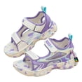 thumbnail image 4 of Gubotare Sandals for Toddler Boys Boys Girls Summer Outdoor Athletic Sport Sandals Walking Hiking Hook and Loop Adjustable Size 3.5 (Purple,3.5 Big Kid), 4 of 7