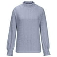 thumbnail image 6 of Timegard Womens Tops Mock Neck Ruched Long Sleeve Blouse Fall Travel Casual Loose Shirts Tops Hollow Out, 6 of 8