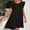Black, variant on Women's Fresh Sweet Solid Color Dress Casual Skirt Misses Dresses High Neck Midi Dress Womens Work Dress Long Summer Dress French Swing Dress Womens Casual Dresses Short Split Maxi Dress Business