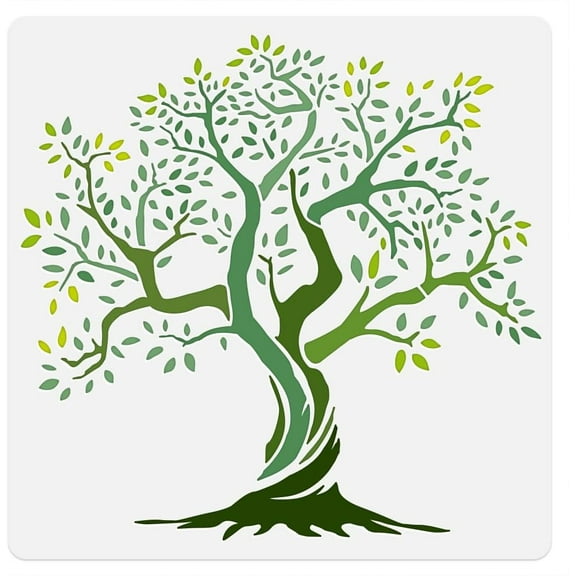 Tree of Life Wall Stencil Template 11.8 x 11.8 Inch Reusable Plastic Tree Stencil for Painting on Wood Wall Floor Fabric Glass Furniture Tree DIY Home Decor Or Craft Stencil
