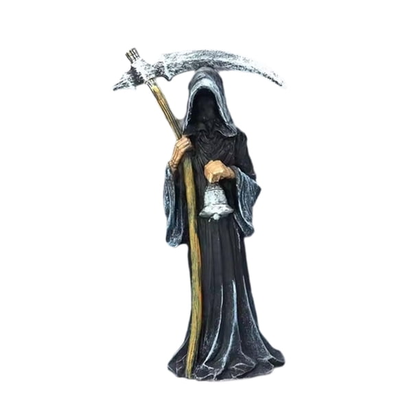 Estatua de , figura de hombre misterioso sosteniendo una figura artística, decoración novedosa de Halloween, escultura de resina de pie para l