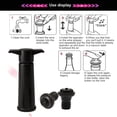 thumbnail image 4 of Reusable Vacuum Wine Bottle Stopper Set Matte Texture Manual Vacuum Pump + Wine Stopper For Wine Tasting Festivals Bars Restaurants, 4 of 5