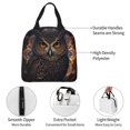 thumbnail image 3 of Bingfone Classical Style Brown Owl Print Lunch Bag Insulated Lunch Box, Small Leakproof Cooler Food Lunch Containers Reusable High Capacity Lunch Tote Bags for Work, Travel, Outdoor, 3 of 5