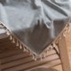 thumbnail image 5 of Mantel de algodón y lino bordado con borlas, mantel rectangular, toalla para cubrir mesa de centro, gris, 140*220 CM, 5 of 5