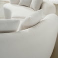 thumbnail image 5 of Curved Four Seater Sofa 106.7 Inch, Teddy Velvet Fabric Compression Sponge Couch, No-Assembly Compact Sofa for Apartments, Cloud-Like Comfort, White, 5 of 12