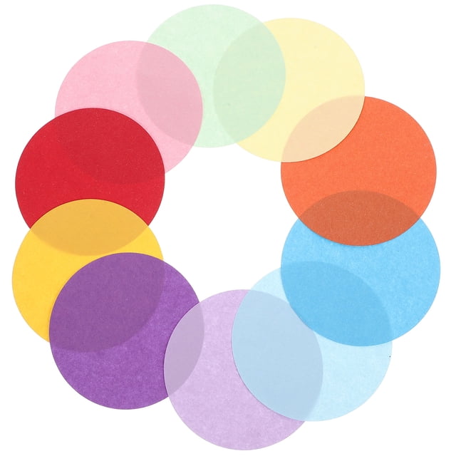 KAKOWELY 200Pcs Decorative Folding Paper Colorful Round Paper DIY Material Students Craft Paper Sheets,2.36"X2.36"X0.04"
