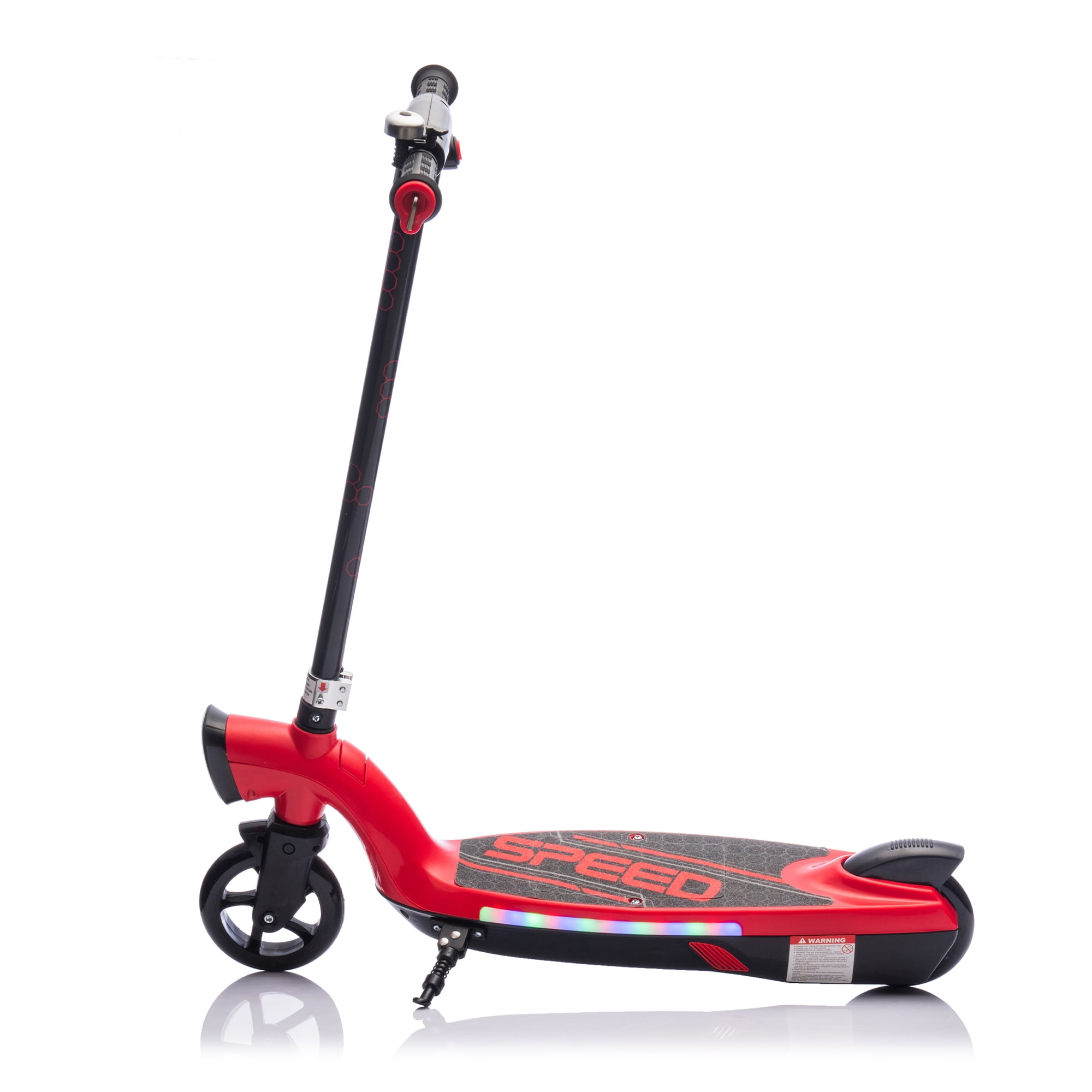Kids Ride On Electric Scooter With Kickstand,Scooter Bell,Faster Speed And Longer Usage Time,Rear Brake,Wider Pedal,Non-Slip Handle,Colorful LED Lights,5.59-6.84 MPH For Kids 6+.