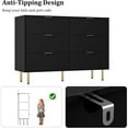 thumbnail image 6 of M optimized Fluted 6 Drawers Dresser for Bedroom, Large Modern Chest of Drawers, Dresser with Gold Handle, Wood Drawer Organizer for Living Room, Hallway, Entryway, 6 of 7
