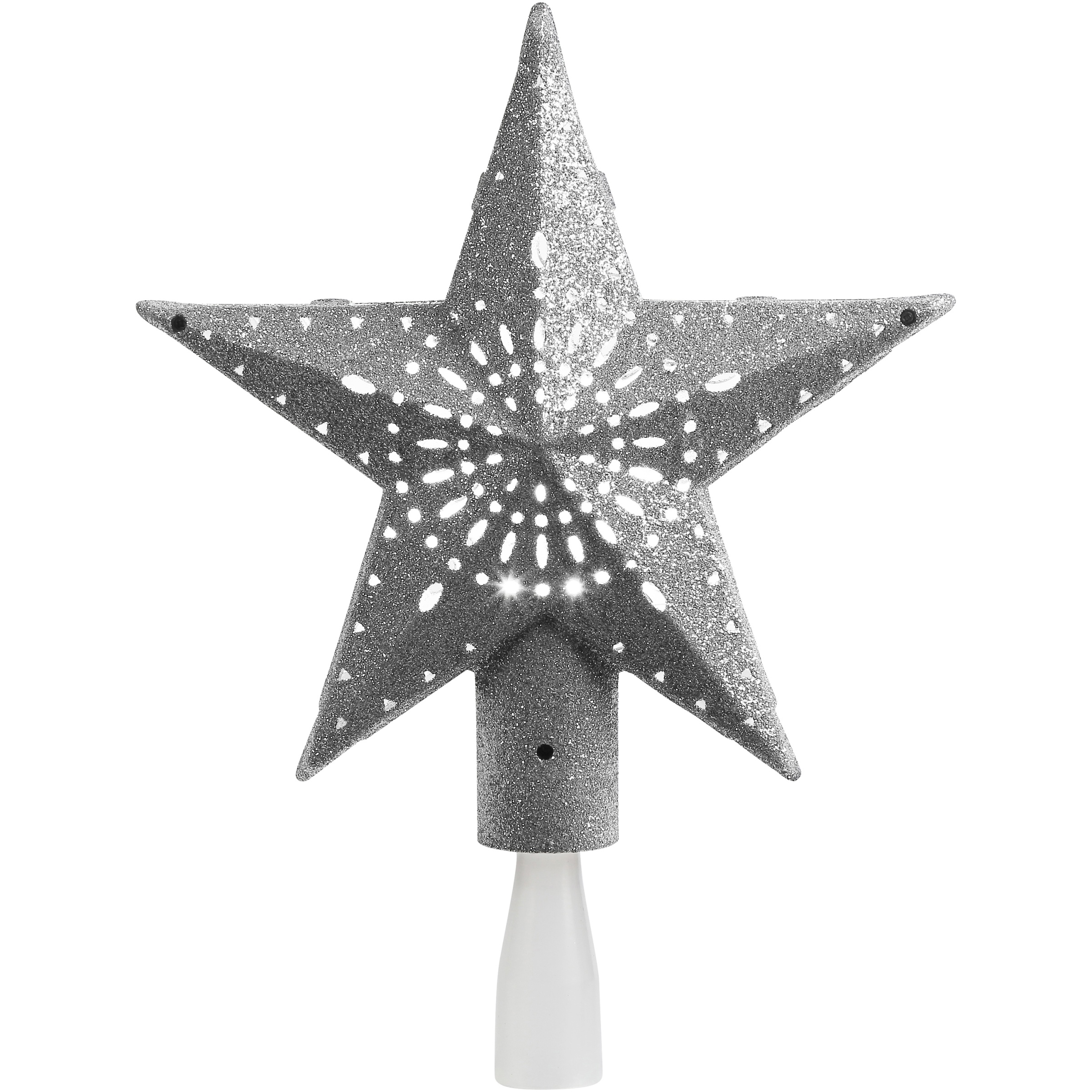 11 Inch Craft Outlet Barn Red Tin Star Tree Topper With Light