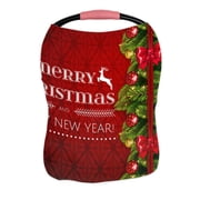 ECZJNT Christmas Tree Pine Branches Like Frame Borders Red Red Bow Nursing Cover Baby Breastfeeding Infant Feeding Cover Baby Car Seat Cover