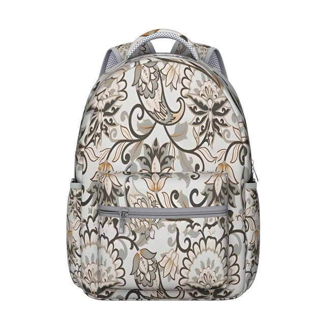 Rustic Artistic Natural Floral School Backpack, Durable and Scratch-Resistant, Adjustable Shoulder Straps with Earthy Bohemian Style and Vintage Fashion Pattern for Student