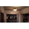 thumbnail image 2 of Urban Ambiance Luxury Mid-Century Modern Flush-Mount Ceiling Fixture, Size: 9-7/8"H x 11-3/4"W, with Modern Style Elements, Brushed Bronze Finish and Etched White Shade, UHP2297, 2 of 4