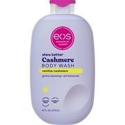 (3 pack) eos Shea Better Vanilla Cashmere Body Wash - Vanilla Cashmere, Creamy Gel Formula, Hyrdration for Dry Skin, 16 fl oz