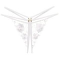 thumbnail image 1 of Gibobby Ropa interior sexy para mujer Calzoncillos de cintura sexy con bordado floral para mujer Tanga de masaje con perlas de corte abierto(Blanco,Talla única), 1 of 3