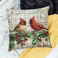 thumbnail image 2 of Patifu Red Birds Pillow Covers  Winter Holly Berries Christmas Snow Decorative  Red Black Buffalo Plaid  Throw Pillowcases for Sofa Couch 24x24in, 2 of 5