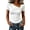 White, variant on Women's Summer Y2K Slim Fit Ruched Short Sleeve Solid Color Casual Top